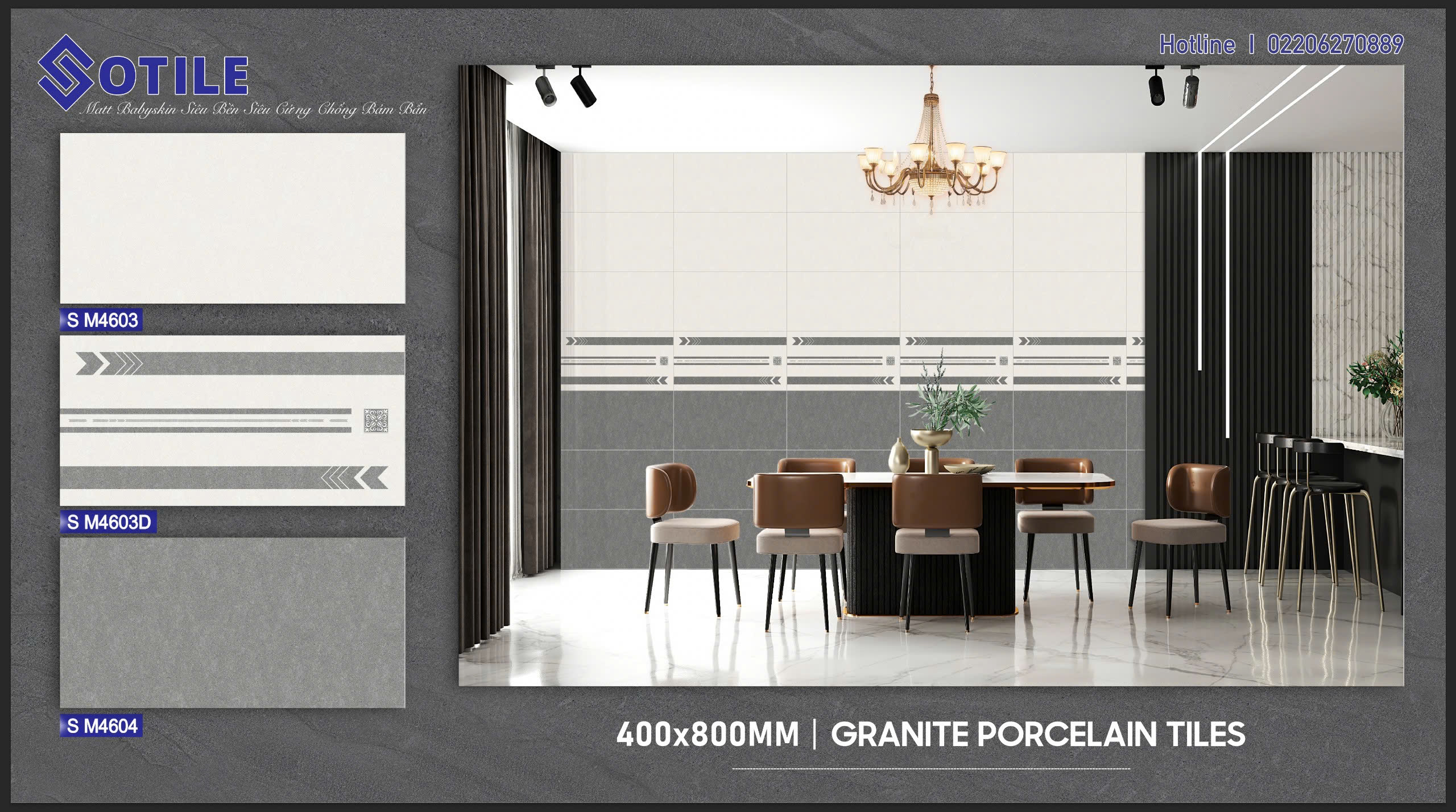 Gạch Ốp Tường 40x80 Vân Đá Cẩm Thạch Cao Cấp - Mã TH-002
