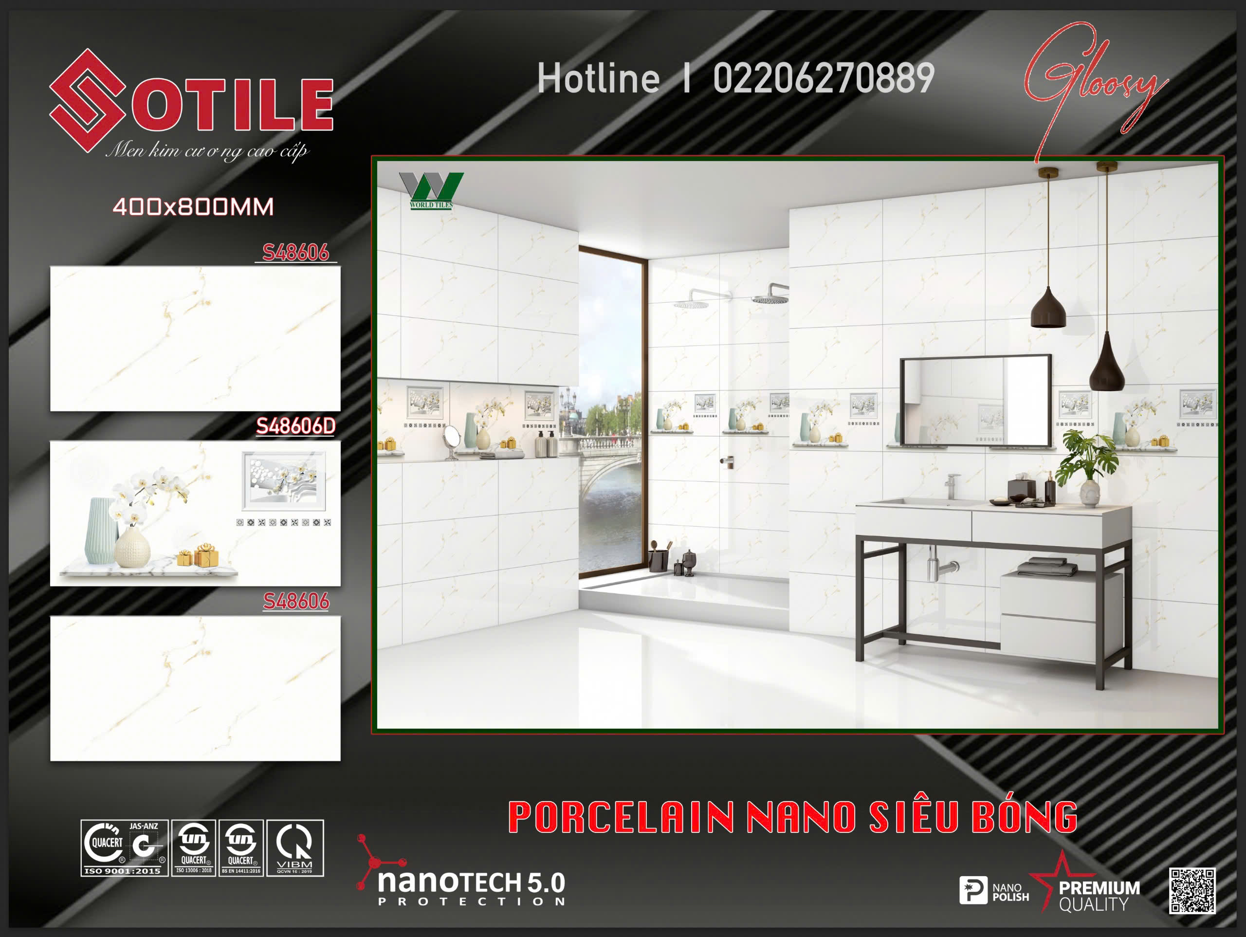 Gạch Ốp Tường 40x80 Vân Đá Cẩm Thạch Cao Cấp - Mã TH-012