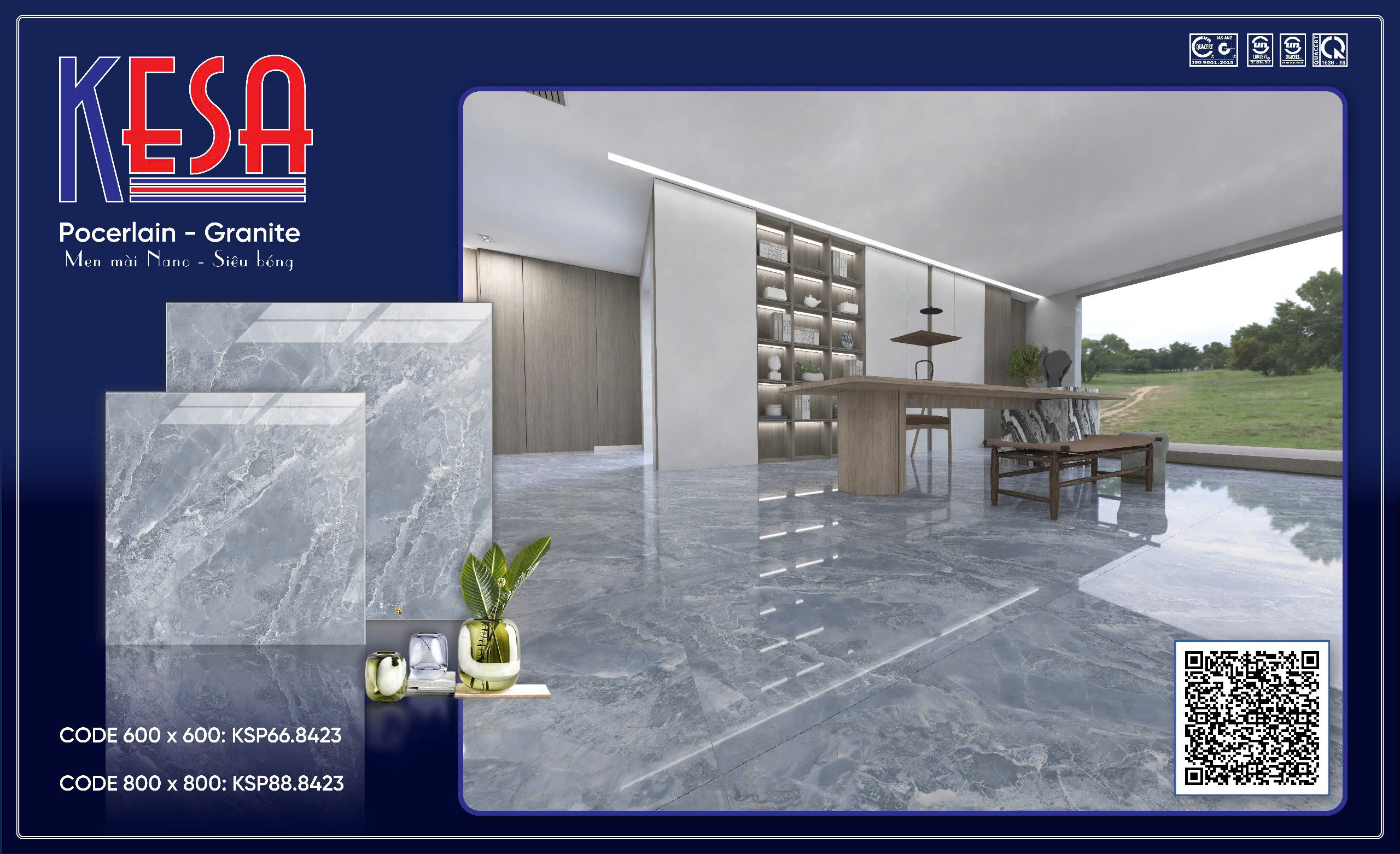 Gạch Lát Nền Granite 80x80 Vân Đá Cẩm Thạch Cao Cấp - Mã TH-045